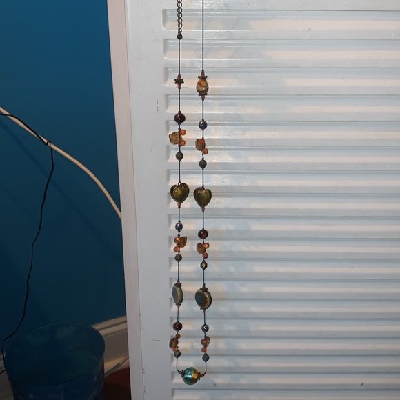 Vintage Glass, crystal and beaded necklace - Picture 4 of 6